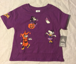 Disney Store Halloween Minnie &amp; Friends 2022 Purple Tee Shirt Girls Size... - $17.99