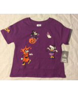 Disney Store Halloween Minnie &amp; Friends 2022 Purple Tee Shirt Girls Size... - $17.99