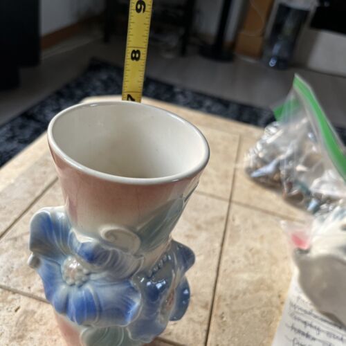 Vintage Royal Copley Floral Pink and Blue Pottery 7" Vase Item image 9