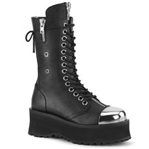 DEMONIA Men&#39;s 2&quot; Platform Lace-Up Mid Calf Vegan Boot Back Shoes GRAVEDI... - £97.25 GBP