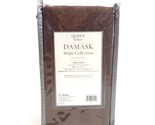 Damask Queen Bedskirt Damask Stripe Brown 100% Eygptian Cotton  500 Thre... - $21.77