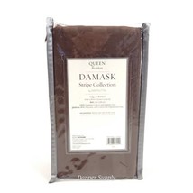 Damask Queen Bedskirt Damask Stripe Brown 100% Eygptian Cotton  500 Thre... - £17.12 GBP