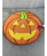 Decorative Halloween Welcome Mat, Fabric Indoor Jack-o-lantern 17&quot; Diameter - £10.73 GBP