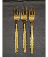 Three  Community Gold Plated Flatware 7-3/8&quot; Dinner Forks - $24.72