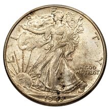 1943 Silver Walking Liberty Half Dollar 50C (Brilliant Uncirculated Cond... - €52,06 EUR