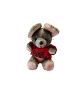 1989 Small Busch Gardens Plush Mouse Stuffie Red Shirt Pink Belly Rope Tail - £10.19 GBP