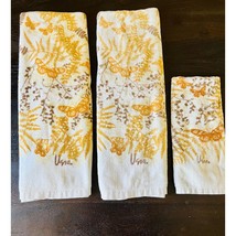 Vintage Vera Neumann Collection Butterfly Fern Pattern Set Of 3 Towels - £23.00 GBP