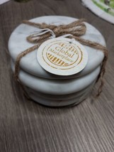 Round 4 Piece 4&quot; In Diameter White Marble Coasters Free Shipping - £18.49 GBP