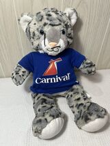 Build A Bear Gray White Plush Snow Leopard Wearing Blue Carnival Cruise ... - $13.85
