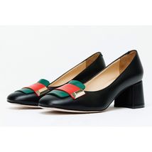 The Olney Black Leather Block Heel Pump Women Shoe image 2