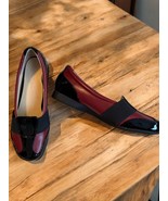 Taryn Rose Taurus Womens Shoes 7.5M Maroon Red Black Patent Slip on Loafers - $101.83 CAD