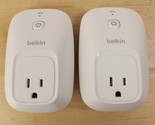 Lot of 2 Belkin WeMo Wi-Fi Smart Home Switch Plug - White, Model #F7C027 - £11.66 GBP