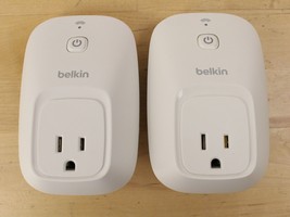 Lot of 2 Belkin WeMo Wi-Fi Smart Home Switch Plug - White, Model #F7C027 - £11.67 GBP