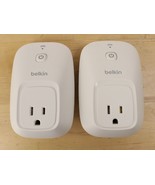 Lot of 2 Belkin WeMo Wi-Fi Smart Home Switch Plug - White, Model #F7C027 - £11.60 GBP
