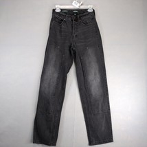 Wild Fable High Rise Straight Jeans Women&#39;s 2 Black 24x30 Double Knee Bu... - $22.00