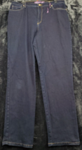 Gloria Vanderbilt Jeans Women Size 12 Dark Blue Denim Cotton Pockets Medium Wash - £14.45 GBP