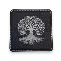 Coaster - Celtic Tree of Life - SET OF 2 - Leather or Stitched Cork (Sti... - $16.65