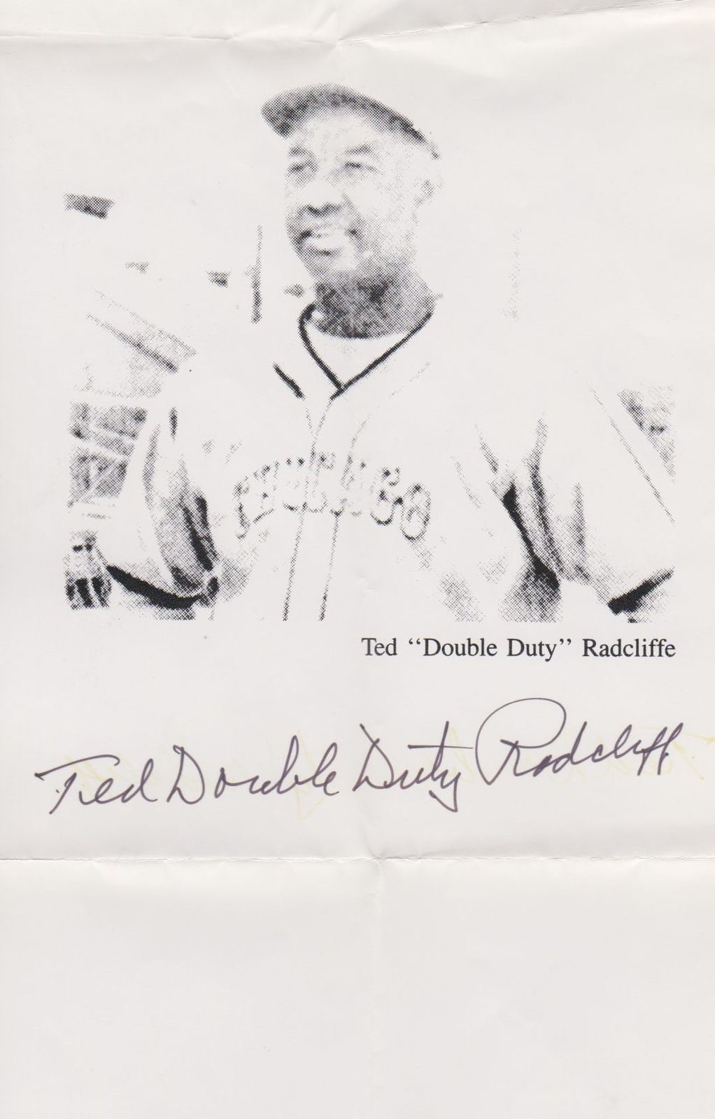 Primary image for Ted ' Double Duty' Radcliffe (d. 2005) Signed Autographed Glossy 8x10 Photo