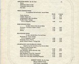 The Castilian Menu Ramada Inn Cleveland Ohio  - £22.15 GBP