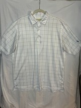 Donald Ross Men’s Golf Polo Size L White &amp; Blue Short Sleeve Nice Condition - £11.41 GBP