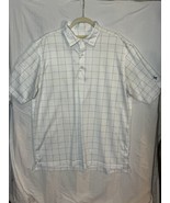Donald Ross Men’s Golf Polo Size L White &amp; Blue Short Sleeve Nice Condition - £11.61 GBP
