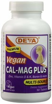 DEVA Vegan Vitamins Calcium-Magnesium Plus Tabs, 90 ct - £8.99 GBP