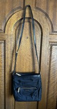 Michael Kors Morgan Messenger Bag Nylon and Leather Trim Black Crossbody Purse - £35.86 GBP