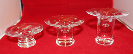 Nuutajarvi Arabia Finland Set of 3 Lumme Water Lily Glass Candle Holders... - $74.83