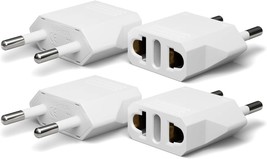 4 Pack European Travel Plug Adapter US to Europe Adapter C Outlet Conver... - £15.75 GBP