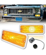 Front Amber LED Park Light Lenses w/ Bezel &amp; Flasher for 73-80 Chevy GMC... - $135.76 CAD