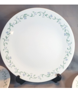 Corelle Country Cottage Dinner Plates 10.25&quot; Green Blue Purple Hearts Se... - £17.16 GBP