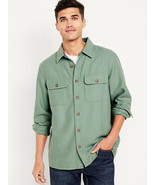 Old Navy Loose Fit Twill Pocket Shirt Jacket Mens 3XL Tall Green Shacket... - £25.48 GBP