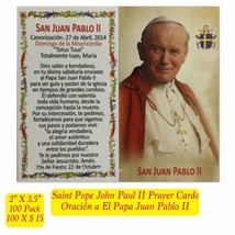 100 Catholic Spanish Holy Prayer Card Prayer Saint POPE John Paul II Juan Pablo - £11.87 GBP