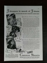 Vintage 1935 Cannon Percale Sheets Full Page Original Ad 122 - $6.64