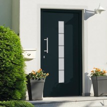 Front Door Aluminium and PVC Anthracite 100x200 cm - $1,666.41