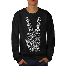 Wellcoda Peace Sign Hand Animal Mens Sweatshirt,  Casual Pullover Jumper - £23.62 GBP+