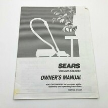Sears Owner&#39;s Manual &amp; Parts List for Sears Vacuum Cleaner 116.2355490 - $7.91