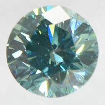 Round Shape Diamond Fancy Blue Enhanced Loose 0.38 Carat SI1 IGI Certificate - £339.66 GBP
