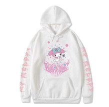 White Pink Melody Hoodie Kawaii Pullover Sweatshirt Hello Kitty Japanese... - £15.56 GBP