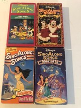 Disney Sing Along Songs Vhs Tapes Lot Of 4 Mickey Mouse Aladdin Pocahontas - £7.77 GBP