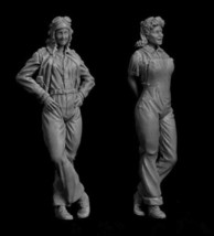 1/35 Resin Model Kit Girls US Pilot &amp; Mechanic WW2 Unpainted - £15.64 GBP