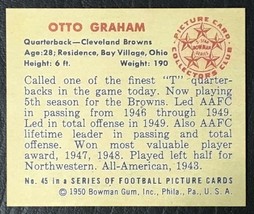 1950 Bowman #45 Otto Graham Reprint - MINT - Cleveland Browns - $1.98