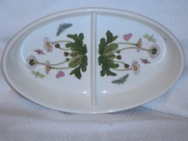 Portmeirion England BOTANIC GARDEN 2-PART Divided Vegetable Dish Daisy P... - $24.74