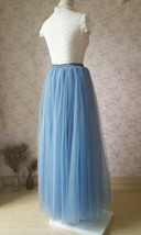 Dusty Blue Tulle Long Skirt and Top Set Blue Wedding Bridesmaids Sets Outfit image 2