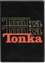 Tonka Toys Repeating Logo On Black Refrigerator Magnet NEW UNUSED - £3.14 GBP