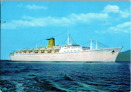 Vtg Postcard Cruise Ship T/S Flavia Costa Line Postmarked Bahamas - £5.19 GBP