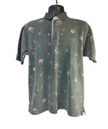 Vintage Tommy Hilfiger Polo Mens M Green Short Sleeve Fishing Reels  - $9.50