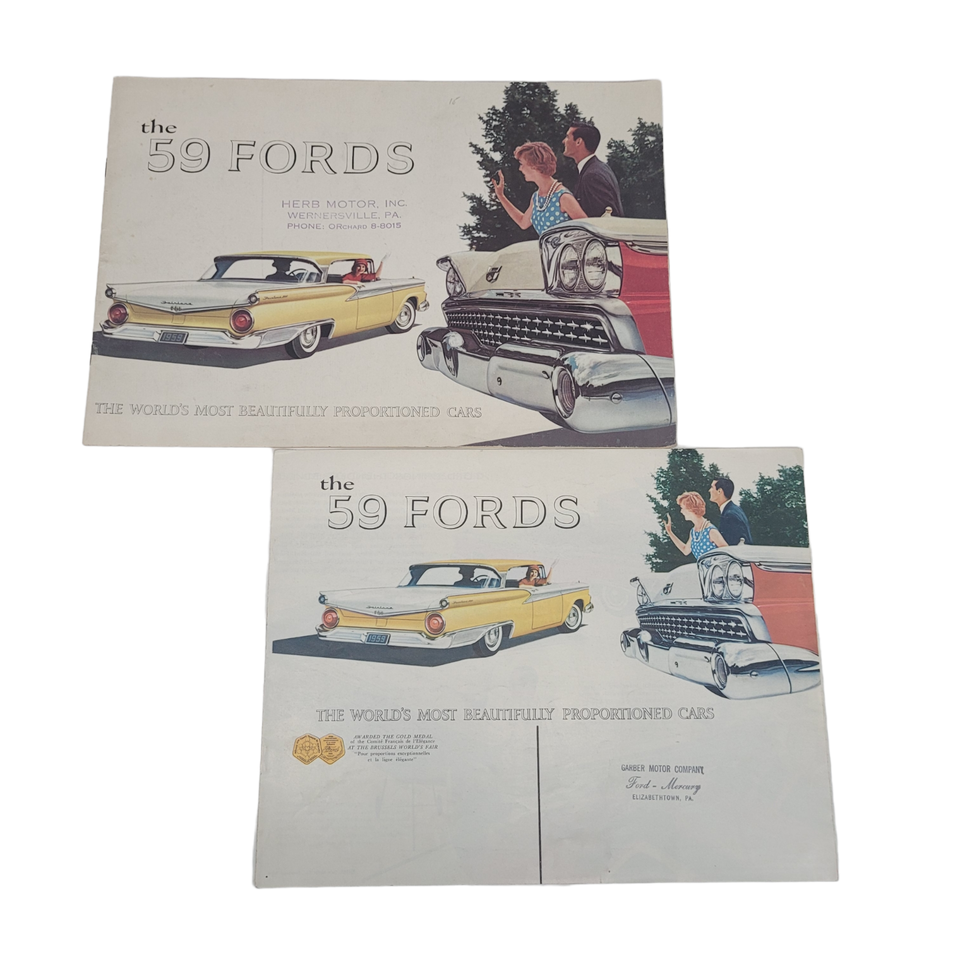 VINTAGE 1959 FORD FAIRLANE ADVERTISING BROCHURE THE 59 FORDS Wernersvill... - $24.24