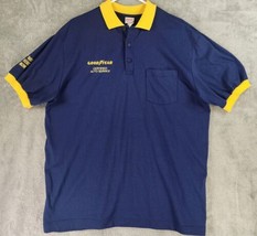 Goodyear Polo Mens 3X Large Blue Yellow Tire Auto Service Shirt Made In USA - £19.37 GBP