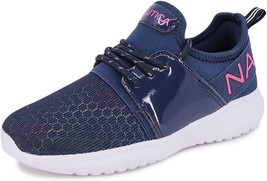 Nautica Kids Girls Metallic Fashion Sneaker Lace-Up Athletic Running Shoe Us 3 - £25.75 GBP